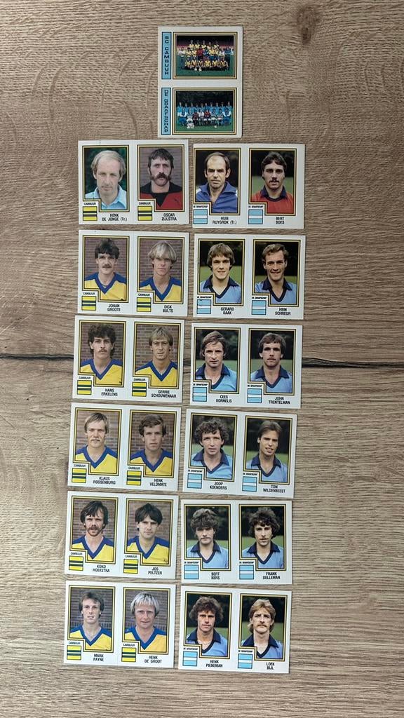 Panini Voetbal 83 plaatjes SC Cambuur & De Graafschap 13x, Ophalen of Verzenden, Zo goed als nieuw, Meerdere plaatjes