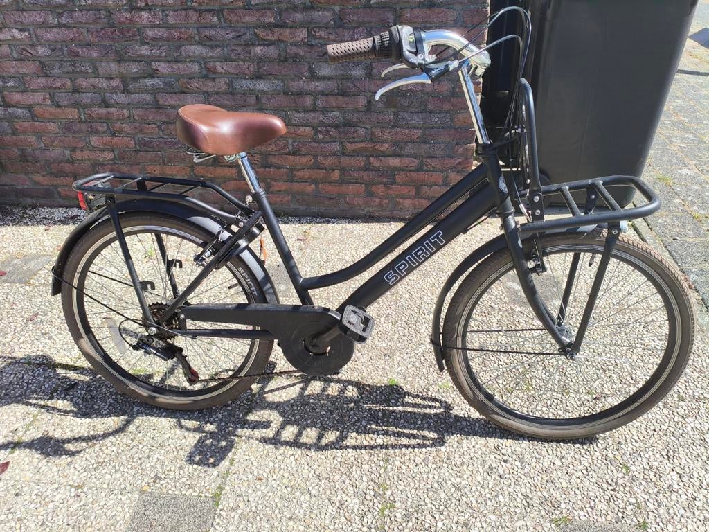 Spirit Kinderfiets transportfiets 24 inch zwart, Ophalen of Verzenden, Gebruikt, 1 kind