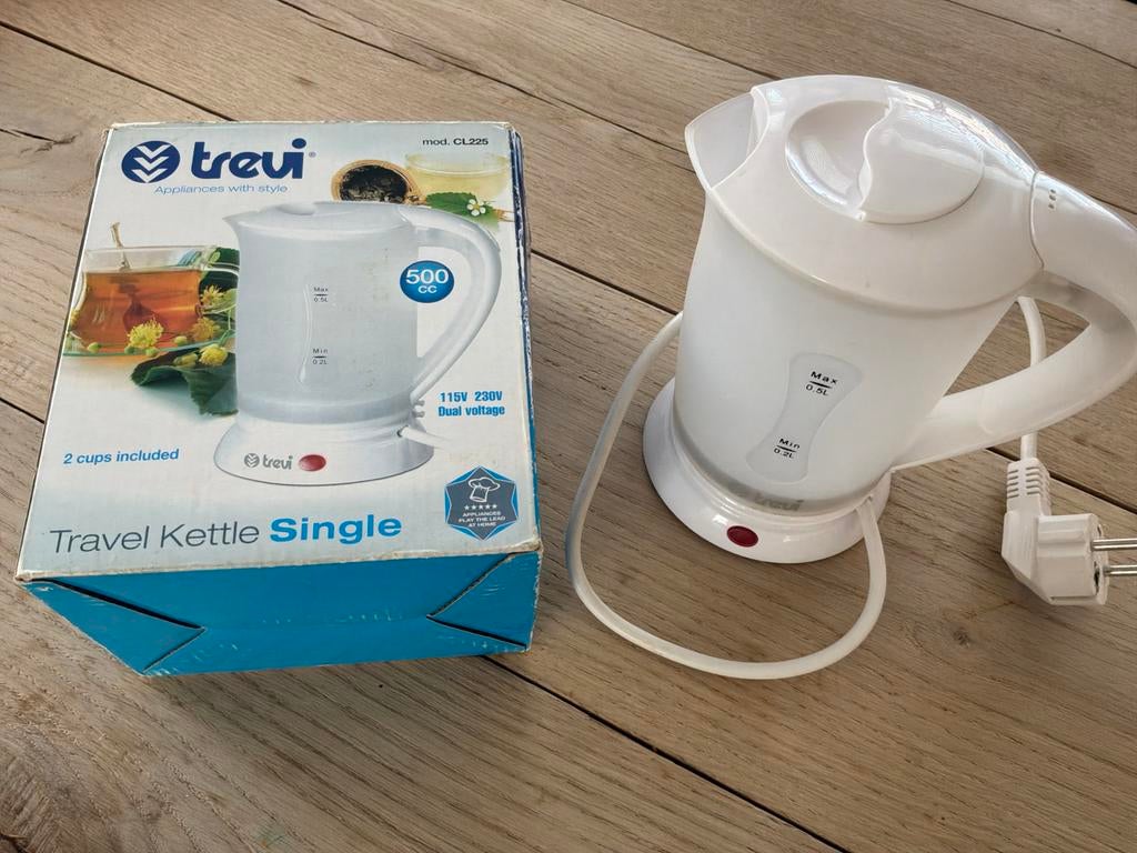 Compacte Trevi Reiswaterkoker 650W - Ideaal voor onderweg, Witgoed en Apparatuur, Waterkokers, Minder dan 1 liter, Ophalen of Verzenden