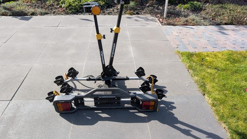 Fietsendrager voor 2 elektrische fietsen - Spinder Hawk, Ophalen, Gebruikt, 2 fietsen, Trekhaakdrager