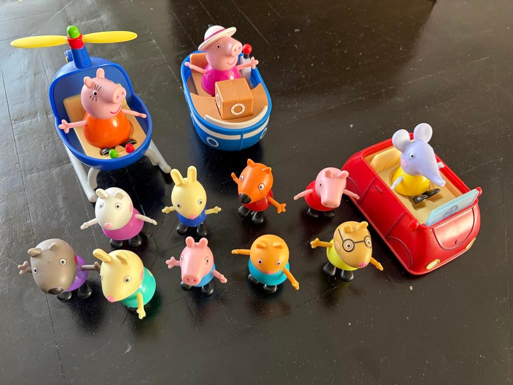 Peppa Pig speelset met figuren en voertuigen, Kinderen en Baby's, Speelgoed | Overig, Ophalen of Verzenden, Gebruikt, Jongen of Meisje