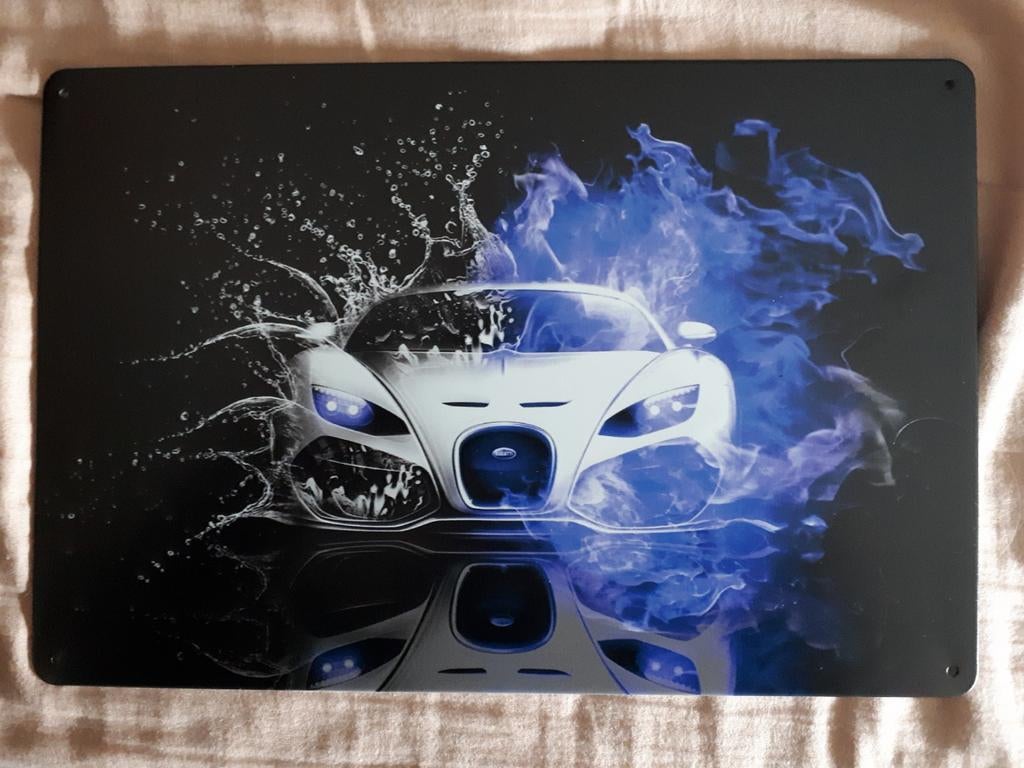 Bugatti 20x30 cm Reclamebord, Ophalen of Verzenden, Nieuw, Reclamebord