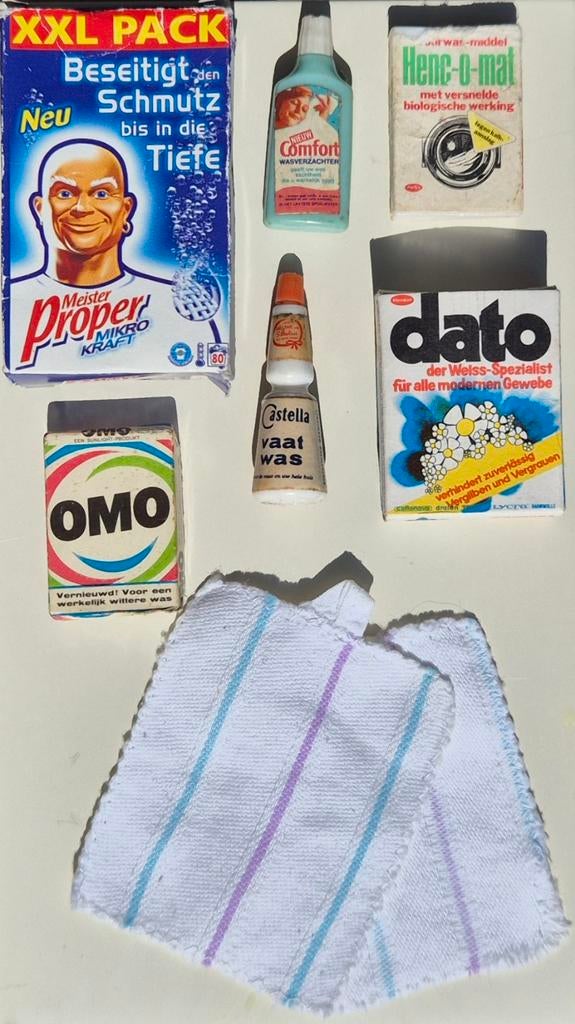 Schoonmaak middelen poppenhuis vintage jaren 60 retro, Ophalen of Verzenden, Gebruikt, Poppenhuis