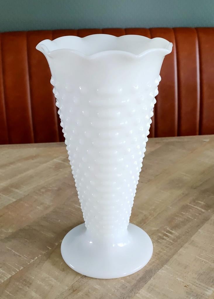 Anchor Hocking hobnail vaas, Gebruikt, Ophalen of Verzenden, Glas, X