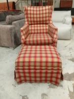 Ruitjes fauteuil met poef setprijs €50,-, ., Ophalen of Verzenden, Zo goed als nieuw, .