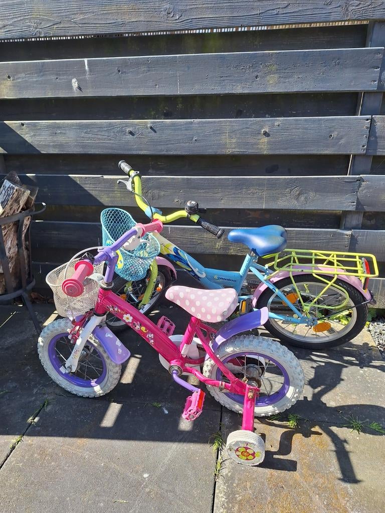 Twee kinderfietsjes 12,5 en 16 inch, Ophalen, Gebruikt, 16 tot 20 inch