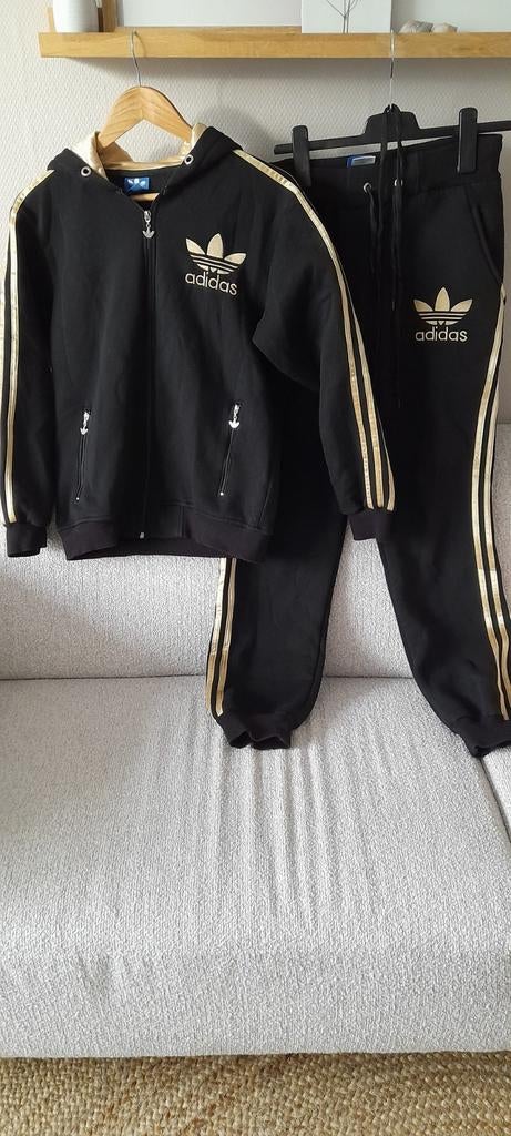 Adidas huispak #trainingspak, maat S # zwart /goud, Kleding | Dames, Huispakken, Ophalen of Verzenden, Zwart