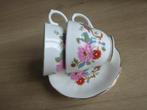 2 kop en schotels, springfield, bone china, engeland., Ophalen of Verzenden, Zo goed als nieuw, Overige stijlen, Kop(pen) en/of Schotel(s)