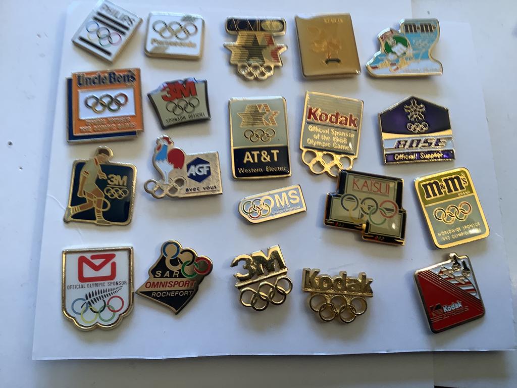 20 pins Olympische Spelen Sponsors, Ophalen of Verzenden, Zo goed als nieuw, Sport