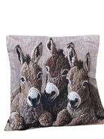NIEUW !! Superleuk kussenhoesje met ezels, Ophalen of Verzenden, Nieuw, Overige kleuren, Vierkant