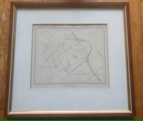 Antieke kaart van de gemeente Valkenburg Katwijk 1865, Antiek en Kunst, Kunst | Etsen en Gravures, Ophalen