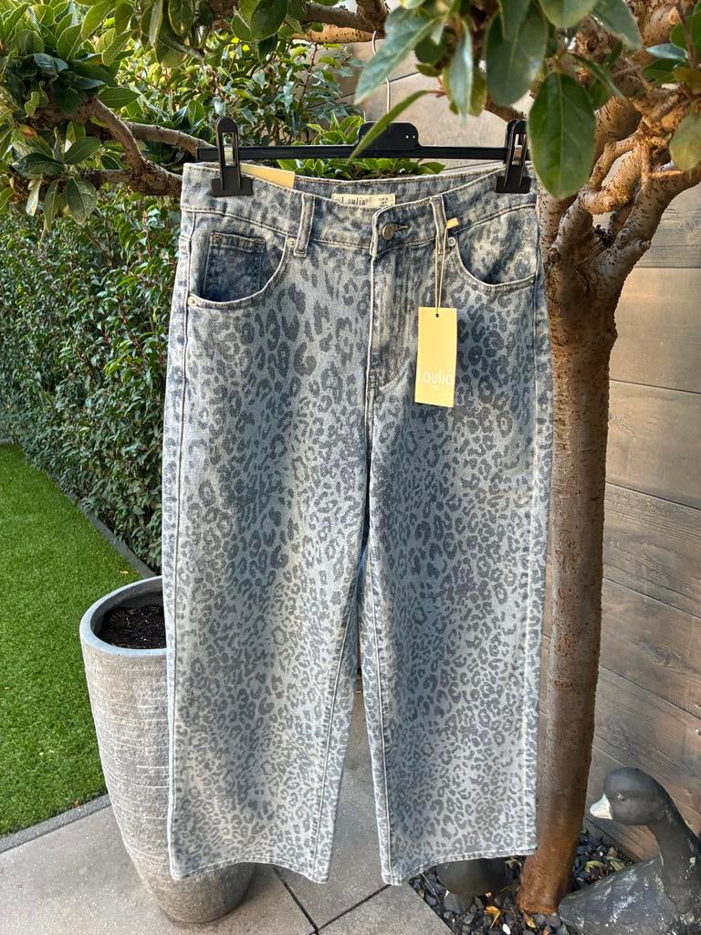 Nieuwe Laulia wild leg jeans in panterprint - Maat 36, Ophalen of Verzenden, Nieuw, Lang
