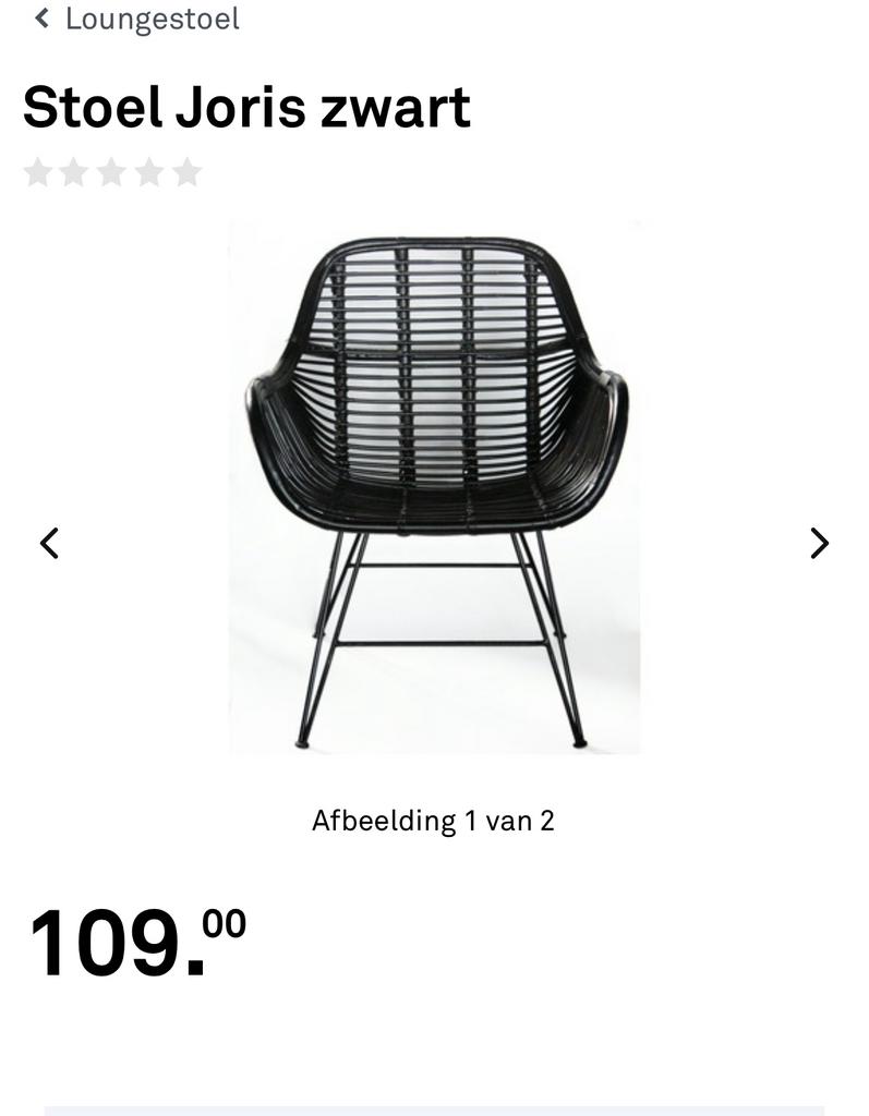 Stoel Joris zwart, Ophalen, Gebruikt