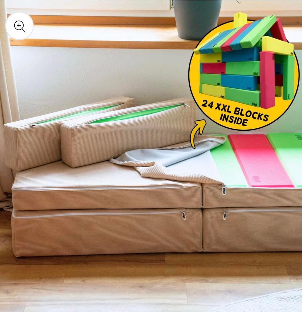 RIWI speelbank/speelblokken met zand bankhoes, Ophalen, Gebruikt, 150 tot 200 cm, Tweepersoons