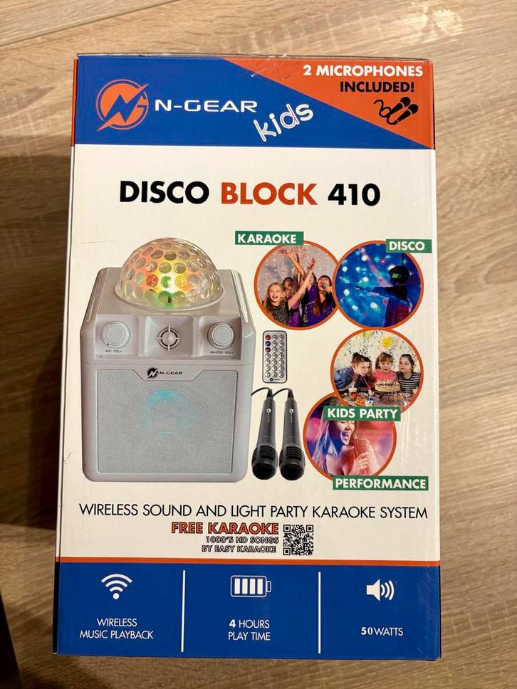 N-Gear Disco Block 410 - Nieuw, Audio, Tv en Foto, Karaoke-apparatuur, Nieuw, Complete set, Ophalen of Verzenden