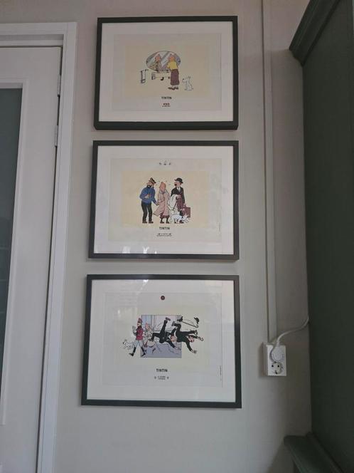 Kuifje Prenten Ingelijst - Set van 6, Antiek en Kunst, Kunst | Tekeningen en Foto's, Ophalen of Verzenden