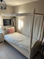 Mooi wit hemelbed, 90 x 200, Huis en Inrichting, Slaapkamer | Bedden, Ophalen, Gebruikt, 90 cm, Eenpersoons