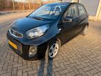 Kia Picanto 1.0 Cvvt 5-DRS 2016 Zwart, Auto's, Kia, Stof, 4 stoelen, Zwart, Origineel Nederlands