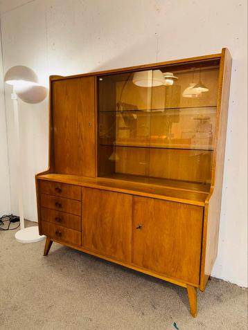 Vintage retro kast highboard vitrinekast wandmeubel beschikbaar voor biedingen