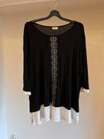 Zwart/witte blouse van Janina  maat 56, Ophalen of Verzenden, Zo goed als nieuw, Zwart, Blouse of Tuniek