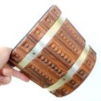 grote West Germany BLOEMPOT houtlook messing xl kunststof, Tuin en Terras, Bloempotten, Kunststof, Gebruikt, Verzenden, Rond