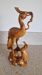 Antiek Houten Vogel met jong, Ophalen of Verzenden