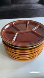 Vintage 8 zgan Retro Franse Fondue BBQ Gourmet Borden, Antiek en Kunst, Antiek | Servies los, Ophalen of Verzenden