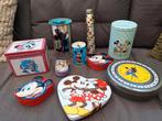 10 Mickey Mouse blikken (koektrommel, pennenblik), Verzamelen, Disney, Ophalen of Verzenden, Mickey Mouse, Gebruikt, Overige typen