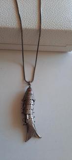 Vintage ketting zilver met scharnierend visje., Ophalen of Verzenden, Zo goed als nieuw, Met edelsteen, Zilver