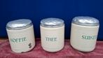 Vintage Voorraadblikken Koffie, Thee, Suiker - Set van 3, Antiek en Kunst, Antiek | Emaille, Ophalen of Verzenden