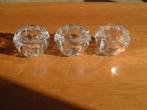 3 kristal kandelaars voor waxinelicht, Ophalen of Verzenden, Kristal, Overige typen