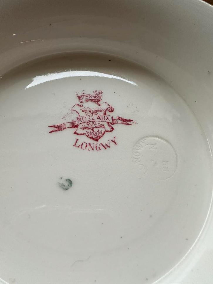 Antieke Longwy schaal, Antiek en Kunst, Antiek | Keramiek en Aardewerk, Ophalen of Verzenden