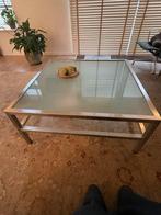 Glazen Salontafel - RVS Frame - 90x90x40cm, Huis en Inrichting, Tafels | Salontafels, 50 tot 100 cm, Minder dan 50 cm, Vierkant