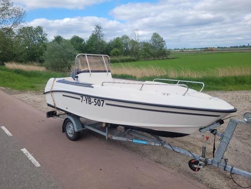 50PK SUZUKI 4TAKT COMPLEET MET BOOT TRAILER, Watersport en Boten, Speedboten, Zo goed als nieuw, 3 tot 6 meter, Benzine, Minder dan 70 pk