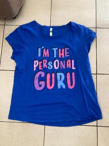 Leuk blauw T shirt ' I'm the personal Guru ' maat XL beschikbaar voor biedingen