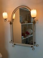 Geweldige vintage spiegel met verlichting metaal, Huis en Inrichting, Woonaccessoires | Spiegels, Ophalen of Verzenden, Rond, Minder dan 100 cm