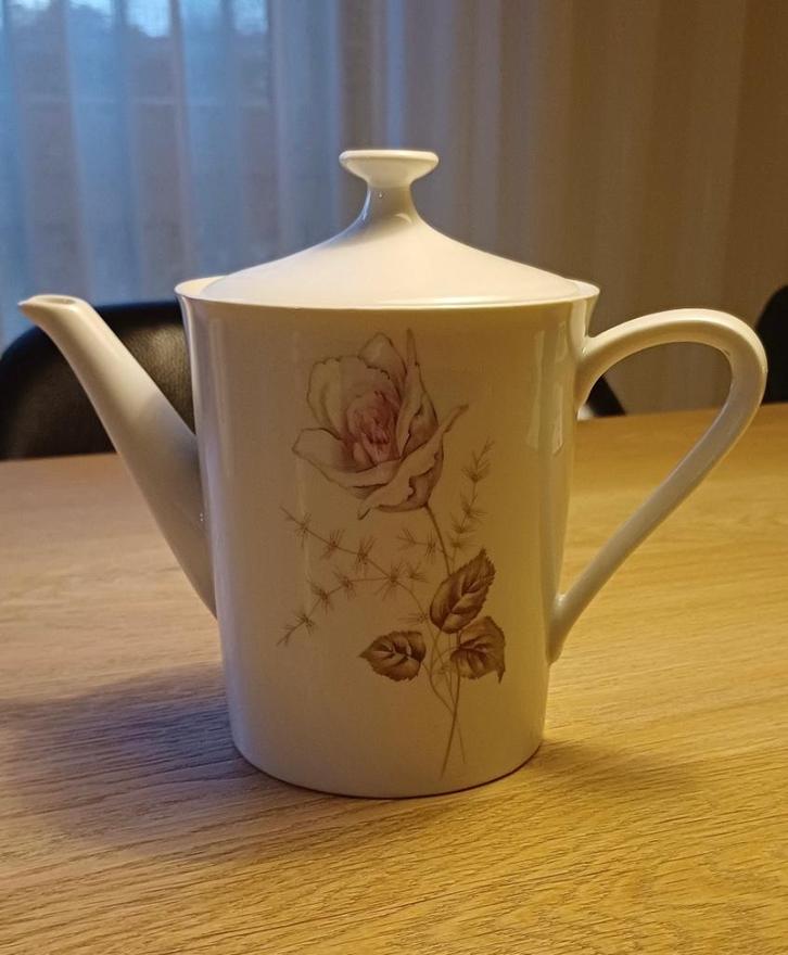 Brocante theepot met rozen decoratie, Antiek en Kunst, Curiosa en Brocante, Ophalen of Verzenden