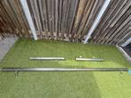 RVS trapleuningen – 3 stuks (c.a. 3,48m / 94cm / 99cm), Doe-het-zelf en Verbouw, Ladders en Trappen, Ophalen, Gebruikt