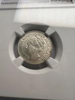 Wilhelmina 25 cent 1928 NGC MS61, Ophalen of Verzenden, Koningin Wilhelmina, 25 cent