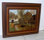 oud schilderij met houten lijst, Ophalen