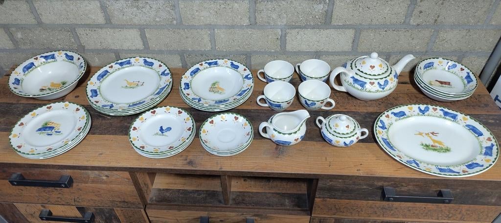 Compleet 4 persoons Jacks Farm service Wood Sons V&D dieren, Ophalen of Verzenden