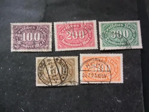 Duitse Rijk serie 219-223 Gestempeld., Postzegels en Munten, Postzegels | Europa | Duitsland, Gestempeld, Overige periodes, Ophalen of Verzenden