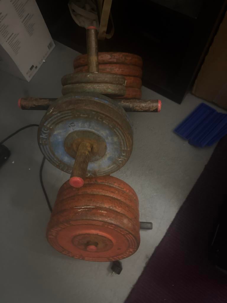 gewichten, Sport en Fitness, Fitnessmaterialen, Ophalen, Gebruikt, Armen, Halterset