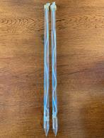 2 Glazen 'Kaarsen' met Lont Nieuw, Ophalen of Verzenden, Nieuw, Overige materialen, Minder dan 25 cm