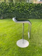 4 RVS barkrukken Lapalma, zwartleren bekleding. Prijs p/st, Huis en Inrichting, Barkrukken, Ophalen, In hoogte verstelbaar, 60 tot 90 cm