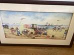 Vrolijk strandtoneel schilderij, gemengde techniek, Gebruikt, Oorspronkelijke maker, Ophalen of Verzenden, Schilderij