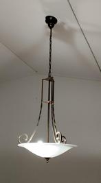 Hanglamp messing/glas, Ophalen, Klassiek Landelijk Cottage, Gebruikt, Glas