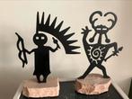Twee beeldjes van Kokopelli godheid indianen Zuid-Amerika, Antiek en Kunst, Ophalen of Verzenden