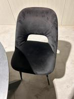 Eettafel met 4 zwarte velvet stoelen - Nieuwstaat!, ., ., Rond, Ophalen of Verzenden
