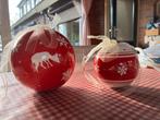 2 porseleinen kerstballen, Ophalen of Verzenden, Zo goed als nieuw